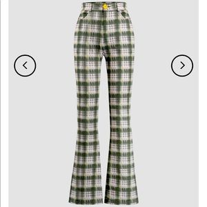 Plaid Flare Trousers